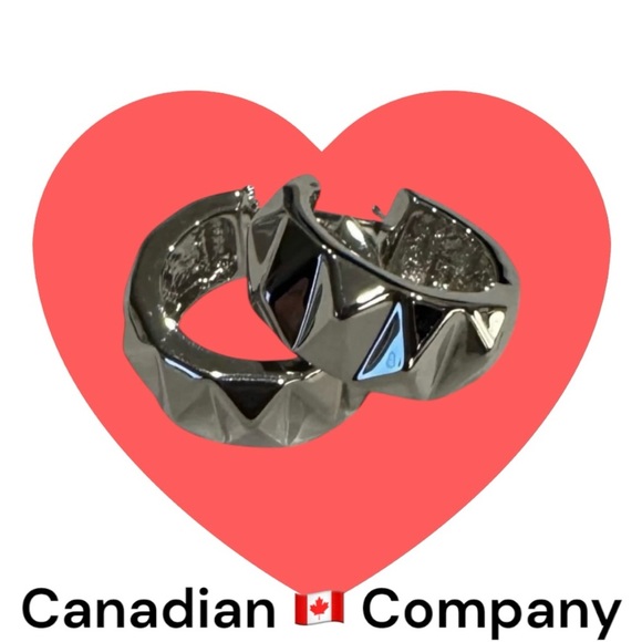 🇨🇦🆕5th Avenue Chunky Rhodium Earrings - Picture 9 of 13